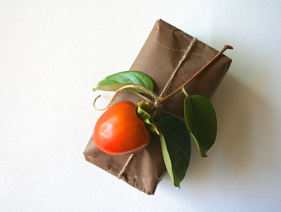 persimmon bread packaging, hostess gift